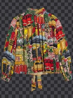 Alice + Olivia Gertrude Printed Pleated Blouse